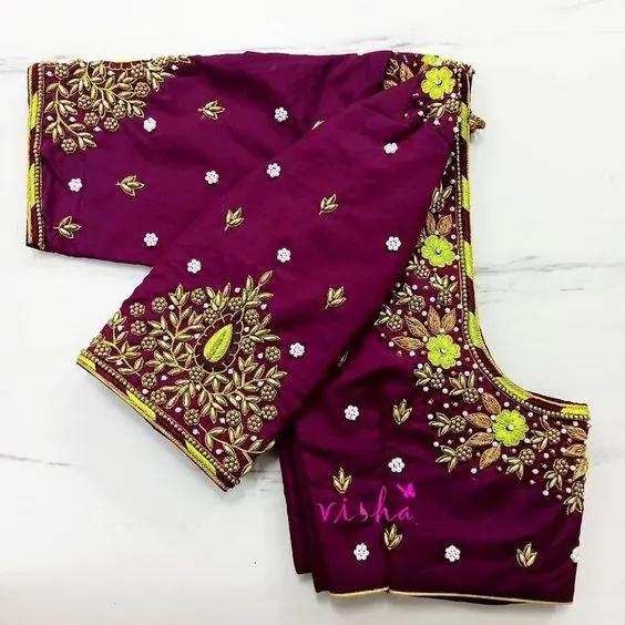 back side plain blouse design
