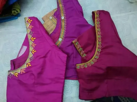 plain blouse work designs
