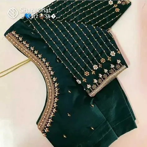 simple thread embroidery blouse designs