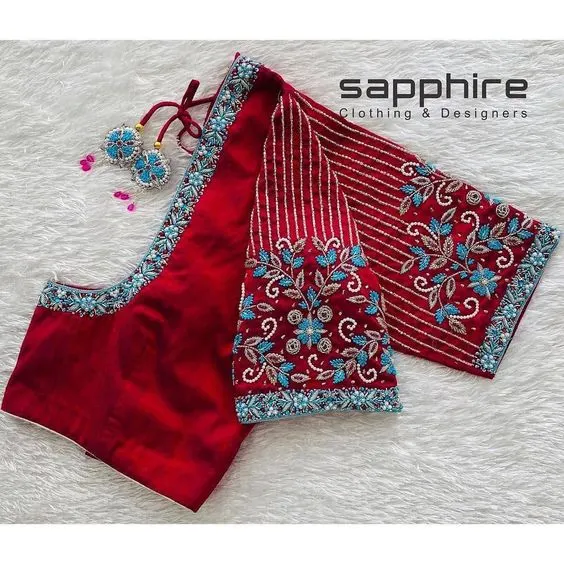 simple thread work blouse