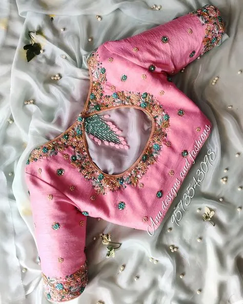 thread work blouse designs
