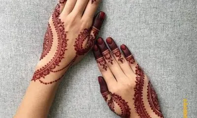 simple royal back hand mehndi design