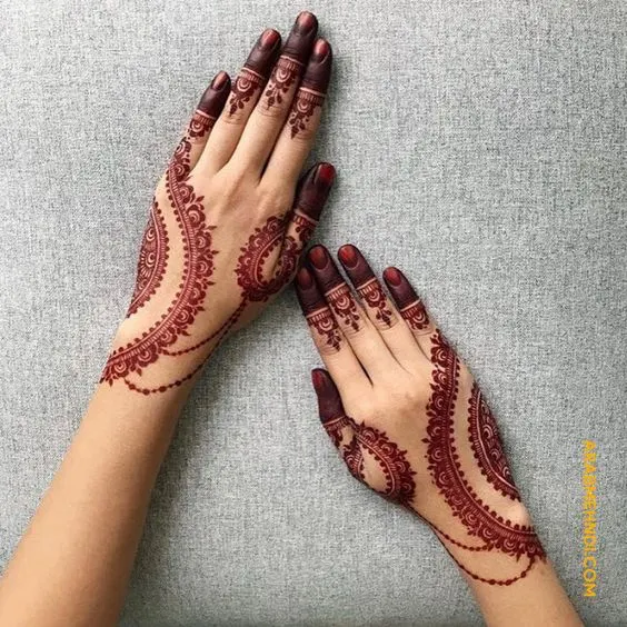simple royal back hand mehndi design
