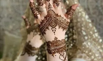 unique royal front hand mehndi design